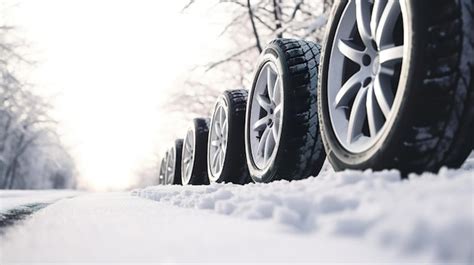 Premium AI Image | Car tires in winter