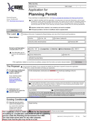 Fillable Online Planning Permit Application Form Pdf Hume City