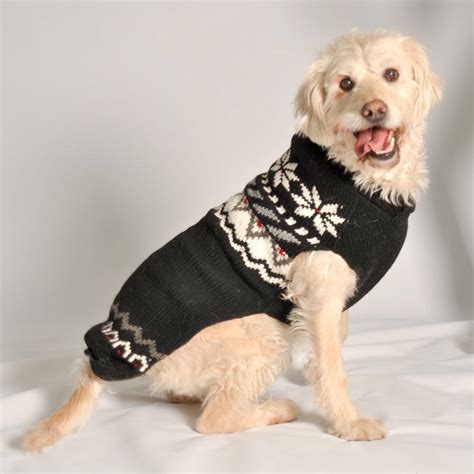 Black Aspen Wool Dog Sweater - Designer Dog Clothes at GlamourMutt.com