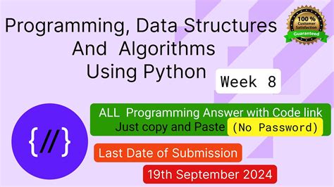 Nptel Programming Data Structures And Algorithm Using Python Week