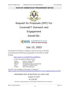 Fillable Online Request For Proposals Rfp For Coveredct Outreach And