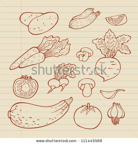 Set of Vegetables Vintage Illustration