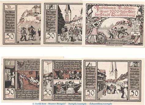 Notgeld DE 6 Scheine Kpl 1922 Notgeld Stadt Quedlinburg 1087 5