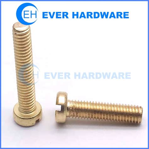 Metric Fillister Head Machine Screws Slotted Brass Cheese Plain Finish