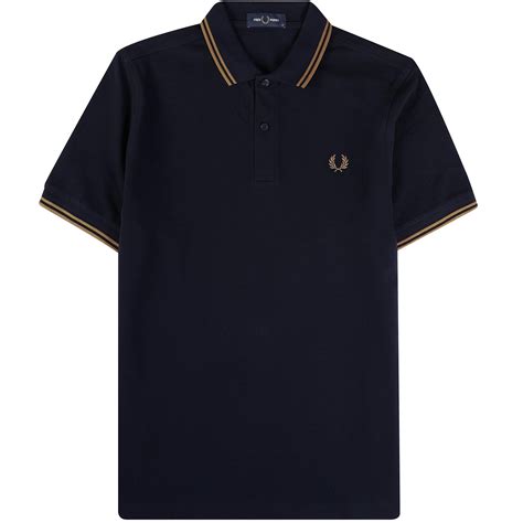 Fred Perry M3600 Twin Tipped Polo Shirt Navy M3600 R63