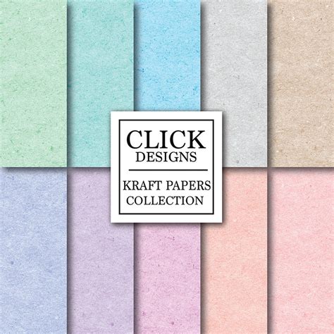 Kraft Digital Paper Kraft Papers Pastel Etsy