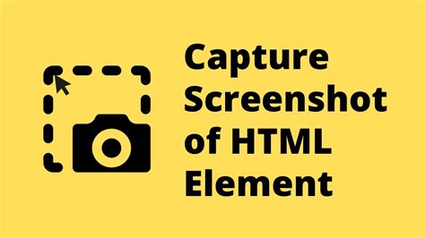 How To Capture Screenshot Using JavaScript YouTube