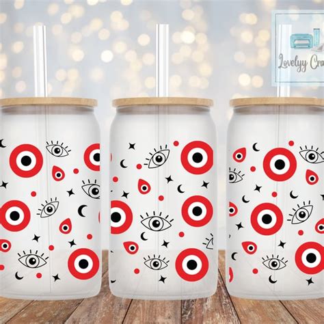 Evil Eye Glass Cup Svg Etsy