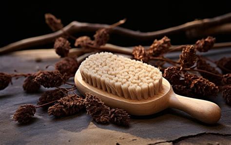 El arte de la exfoliación cepillo corporal de cerdas naturales Foto