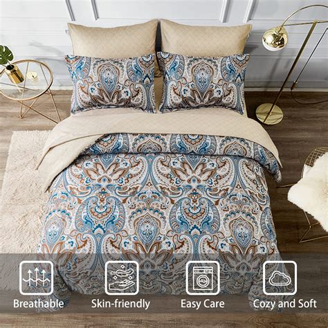 Drucon Boho Comforter Set Queen 7 Pieces Bed In A Bag Comforter Boho