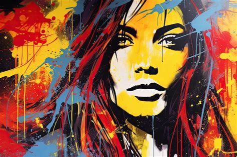 Premium Photo Abstract Woman Portrait In Pop Art Style Modern