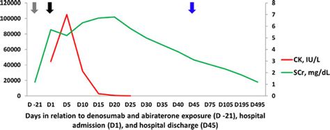 Time Related Serum Creatinine Scr And Creatine Kinase Ck Changes In