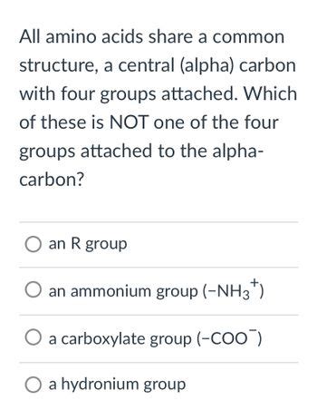 Answered All Amino Acids Share A Common Structure A Central Alpha