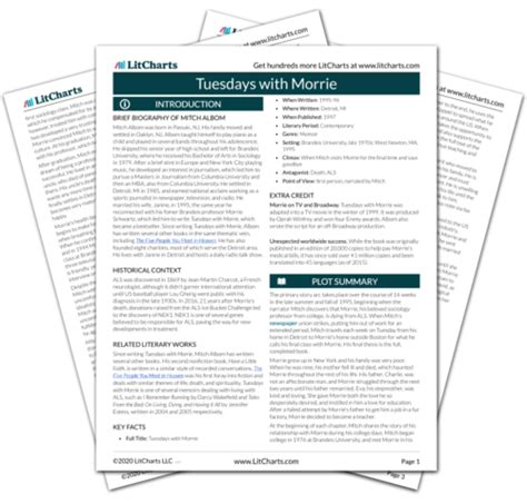 Tuesdays with Morrie by Mitch Albom Plot Summary | LitCharts