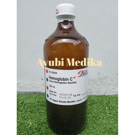 Jual Larutan Hemoglobin C Reagen Drabkin Alat Cek Hb Murah 500 Ml Merk