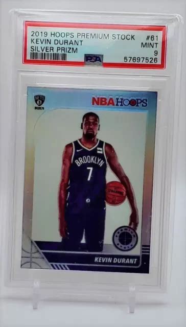 Kevin Durant Panini Hoops Stock Premium Argent Prizm Psa Eur