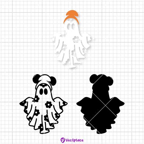 Spooky Flower Mickey Ghost Halloween SVG Vectplace