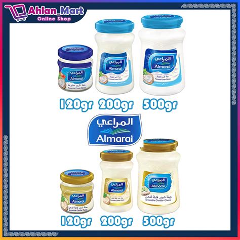 Jual Almarai Processed Cream Cheese And Spreadable Cheddar Cheese