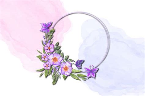 Watercolor Purple Floral Wreath Graphic By Floralworld · Creative Fabrica