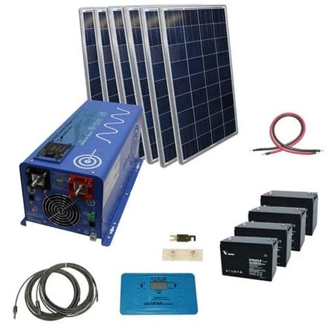 Aims Power Watt Complete Solar Kit With Watt Pure Sine