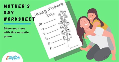 Mother S Day Worksheet Acrostic Poem Silly Fish Learning