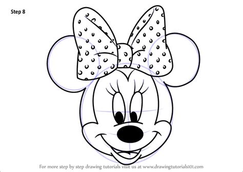 Learn How To Draw Minnie Mouse Face From Mickey Mouse Clubhouse Mickey Mouse Clubhouse Step By