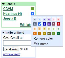 gmail adds label colors