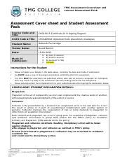 CHCAGE002 Student Assessment Docx TMG Assessment Coversheet And