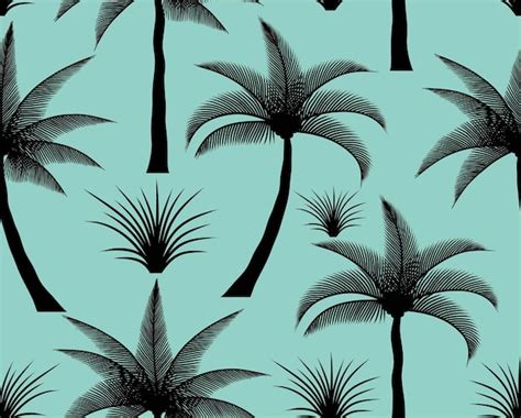 Premium Vector Seamless Pattern Background With Coconut Palm Trees