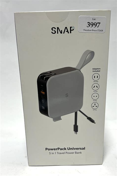 Lot - A PowerPack Universal 5 in 1 Travel Power Bank Marked Snap