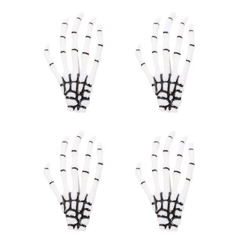 NUOLUX Lurrose 4pcs Skull Claw Hairpins Rose Hair Clip Skeleton Hand