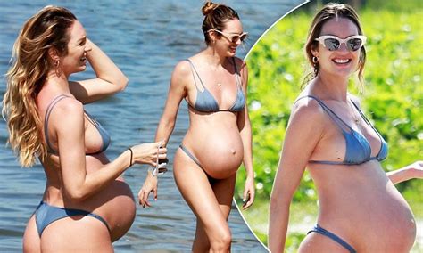 Candice Swanepoel Parades Her Huge Baby Bump In Bikini In Brazil