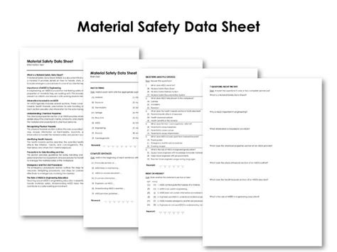 Material Safety Data Sheet Teaching Resources