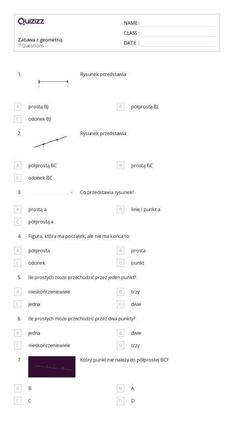 Ponad Zadania Tekstowe Z Geometrii Arkuszy Roboczych Dla Klasa W