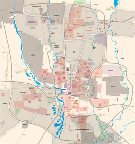 Map Of The Neighborhoods In Columbus Ohio