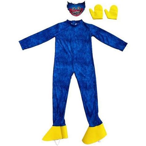 Poppy Playtime Kids Huggy Wuggy Cosplay Costume Blue • Pris