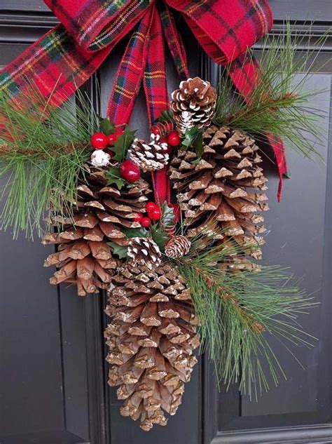 Festive Pine Cone Christmas Front Door Decoration