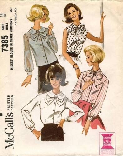 S Vtg Mccall S Misses Blouse Pattern Size Uncut Ebay