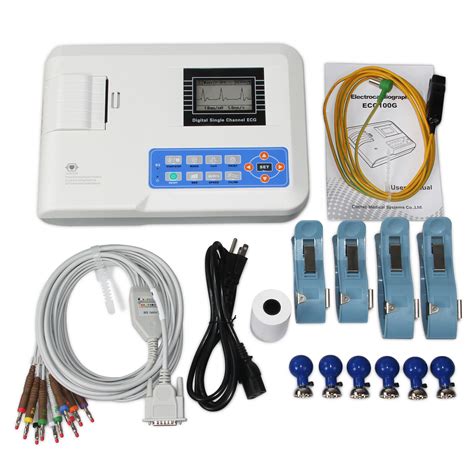 Portable ECG Monitor EKG Machine 1 Channel 12 Leads Electrocardiograph ...