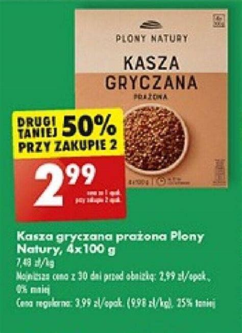 Promocja Kasza gryczana prażona Plony Natury 4x100 g w Biedronka