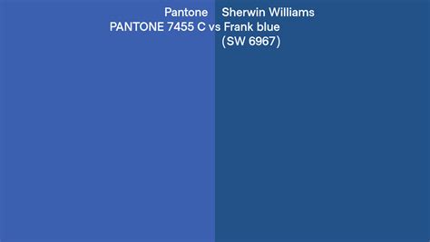 Pantone 7455 C Vs Sherwin Williams Frank Blue SW 6967 Side By Side