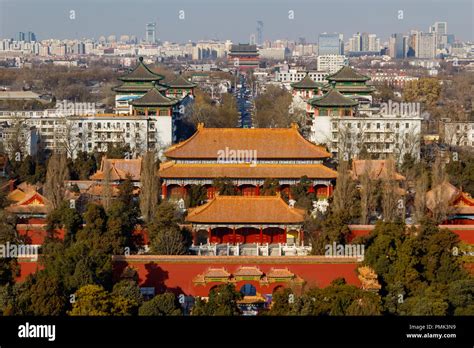 Beijing China Dec 23 2017 Aerial View Of Beijing Cityscape From