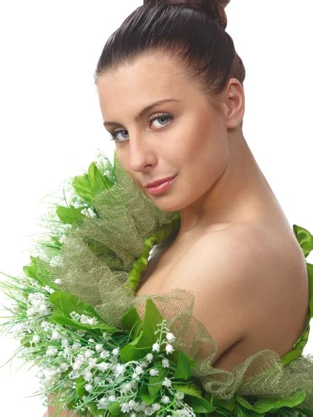 Pretty Naked Woman In Flowers Chaplet Stock Photo By Ffotograff65 5210772