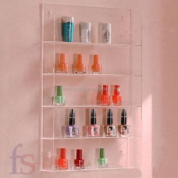 Custom Tiers Wall Mounted Acrylic Nail Polish Cosmetic Varnish