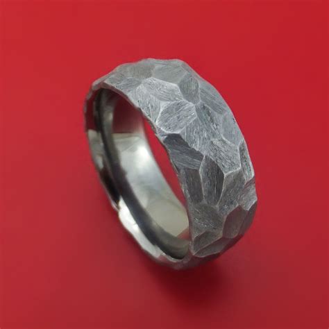 Rock Hammered Tantalum Ring Custom Made – Stonebrook Jewelry