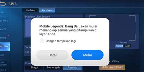 Cara Live Streaming Mobile Legend Di Facebook