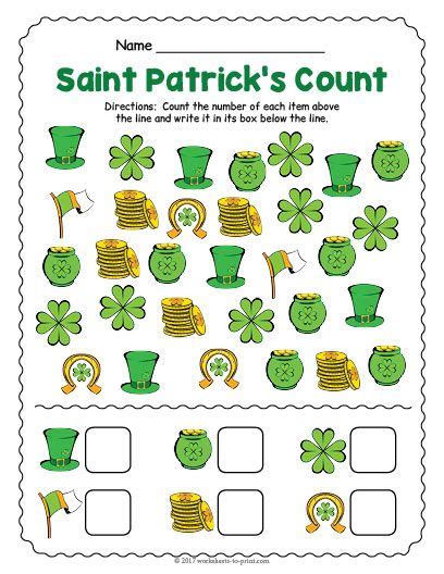 Free Printable Saint Patricks Day Counting Worksheet Artofit