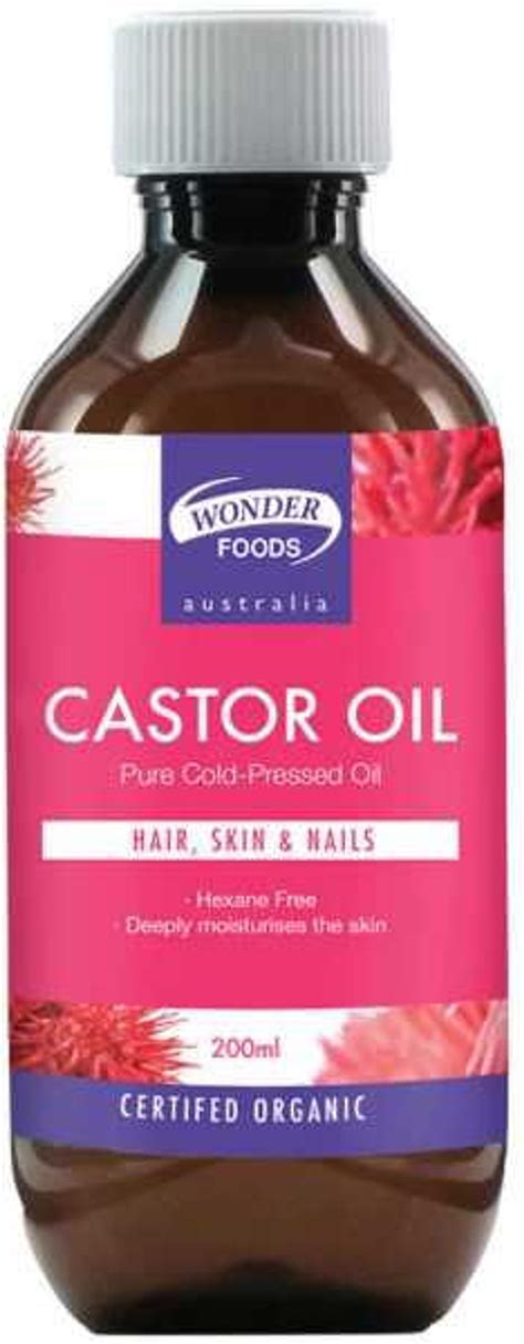 Wonder Foods Organic Pure Cold Pressed Castor Oil 200ml