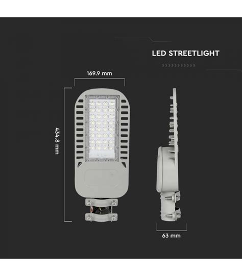 Lampa Stradala Led Cip Samsung W K Lm W Gri V Tac Pre