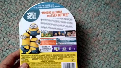 Minions Blu Ray Dvd Combo Pack Unboxing Youtube